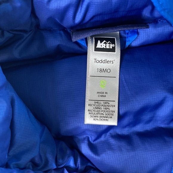 REI down vest toddler 18 mo blue EUC - Picture 3 of 5
